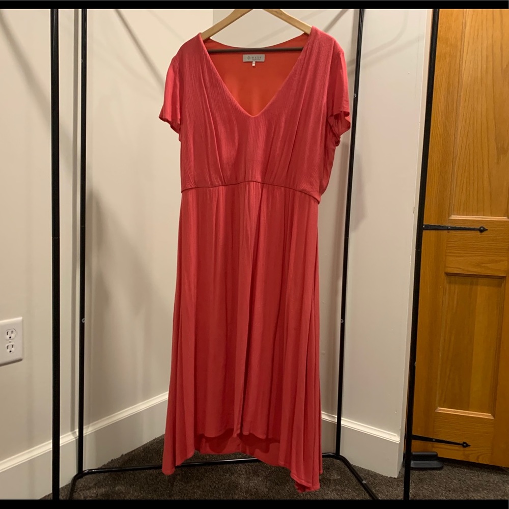 Wayf Hot Pink midi dress